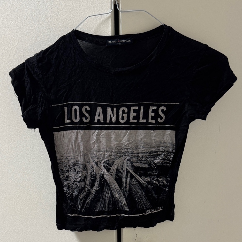 Brandy Melville Black Los Angeles Tee